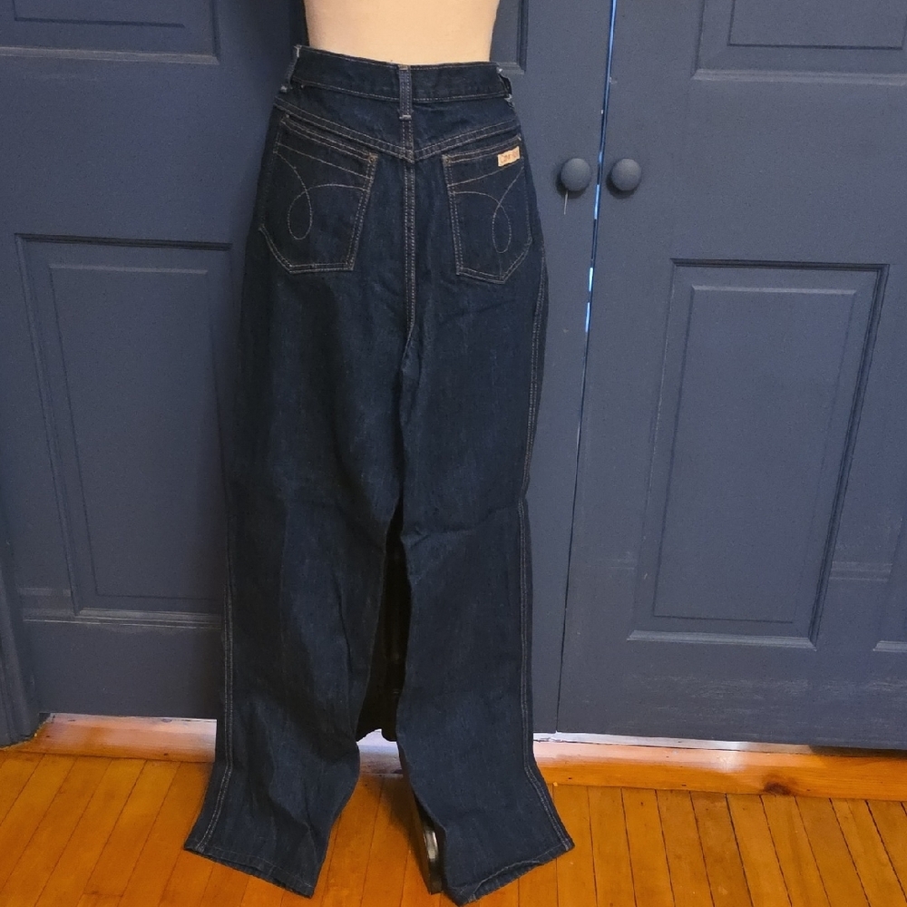 Buy 2 Get 1 Free Vintage 70s Calvin Klein High Rise Wide Leg Jeans Sz 30 31 - Picture 2 of 12